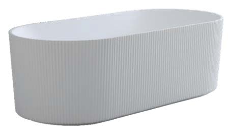 1700*800*580mm Matt White Ceto Ally Groove Oval Freestanding Bathtub No Overflow Plug & Waste Not Included