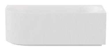 1700*800*580mm Matt White Oval Freestanding Right Corner Capri Fluted Bathtub No Overflow Plug & Waste Not Included