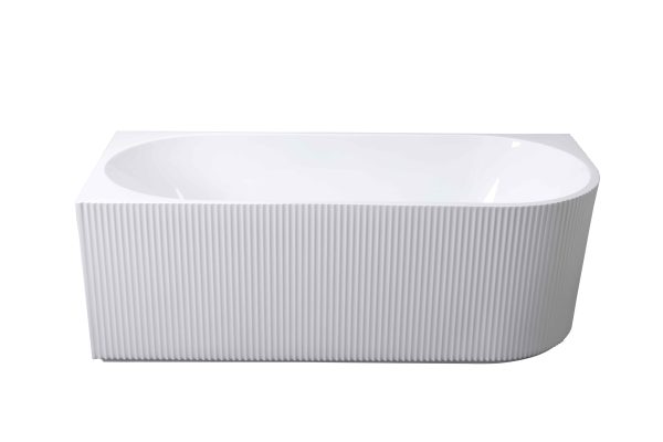 1700*800*590mm Rose V-Groove Left Hand Corner Matt White Bathtub