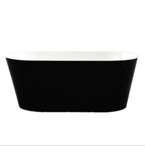 1700*830*578mm Free Standing Bathtub Gloss Black and withe NON OVERFLOW Waste Not Included