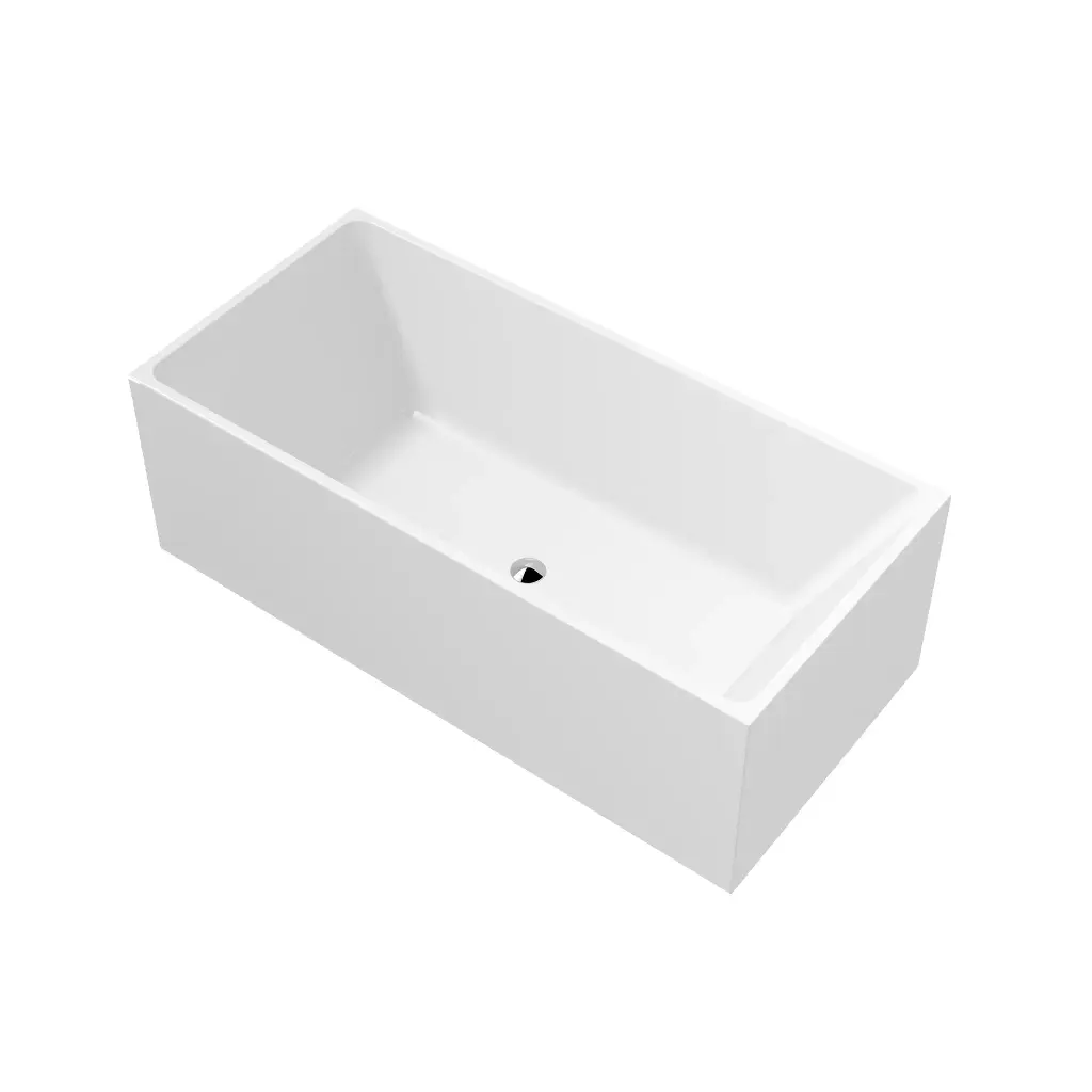 1700X680X650mm Gloss White Crete Multifit Free Standing Bath No Overflow 40mm Waste+Pipe Supplied