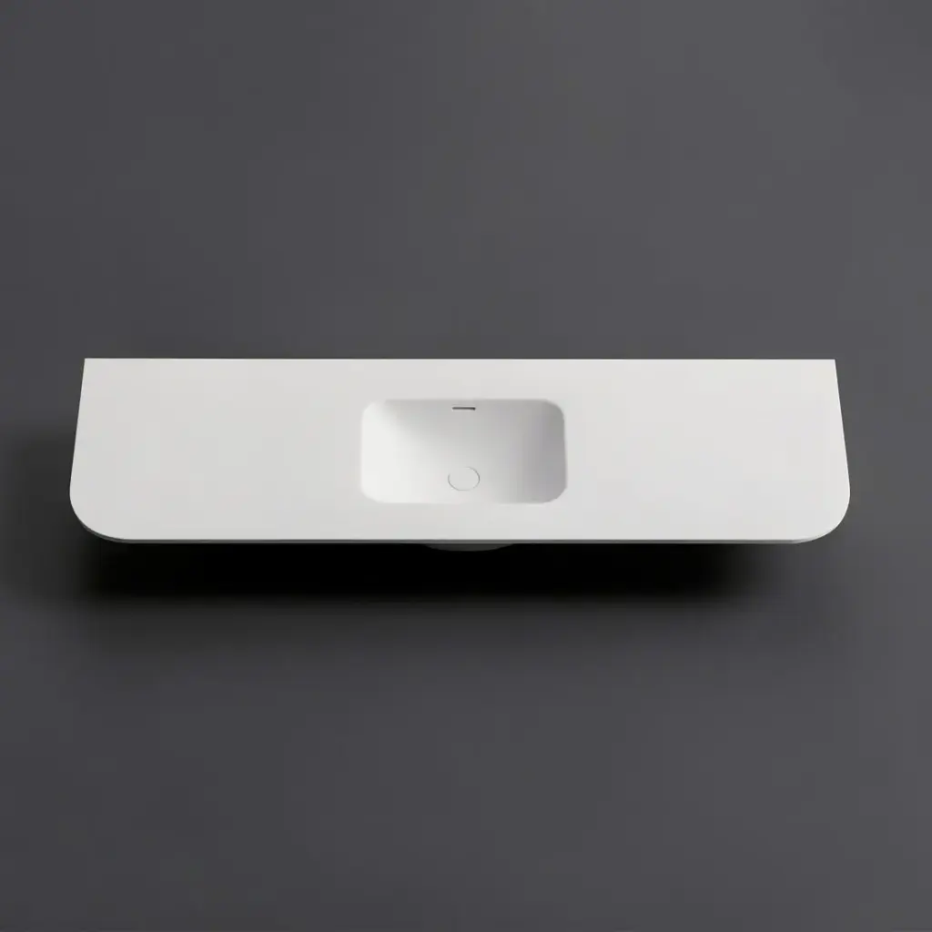 1805X505X140 Matte White Aruro Solid Surface Stone Basin