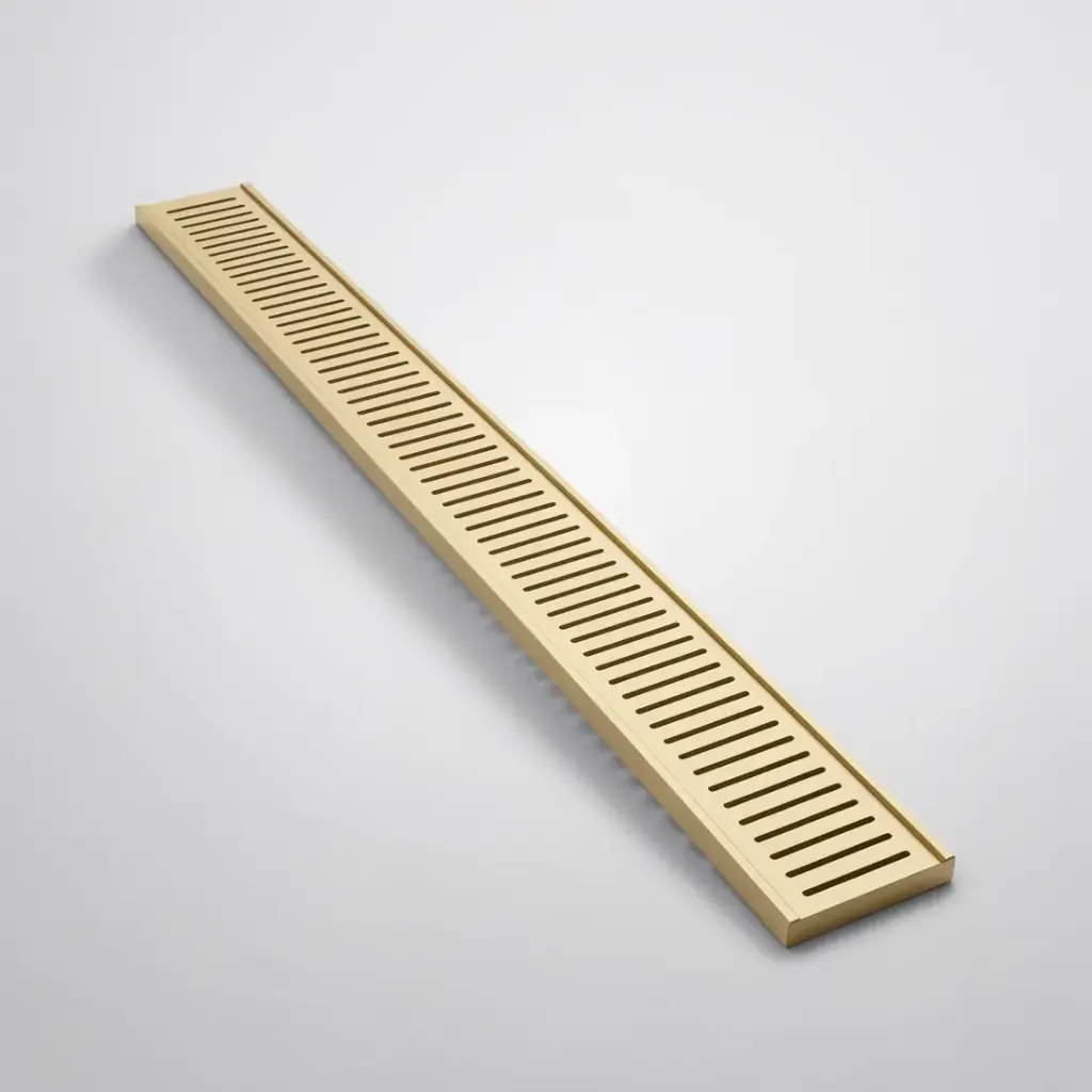 300*100*14mm Lauxes Aluminium Next Generation 14 Floor Grate Matte Yellow Gold
