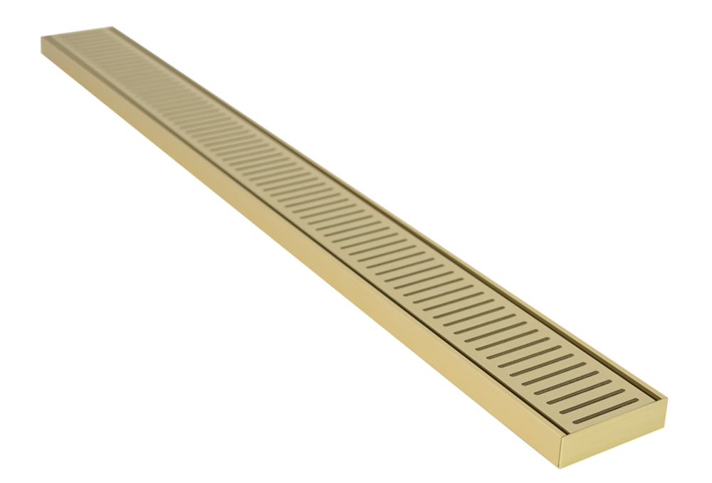300*100*26mm Lauxes Aluminium Next Generation 26 Floor Grate Matte Yellow Gold