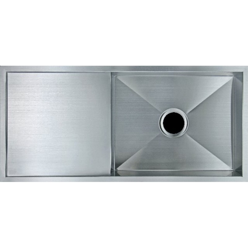 [40514] 304 Stainless Steel Hand-made Single Bowl Kitchen Sink(Round Edges) 960*450*230mm