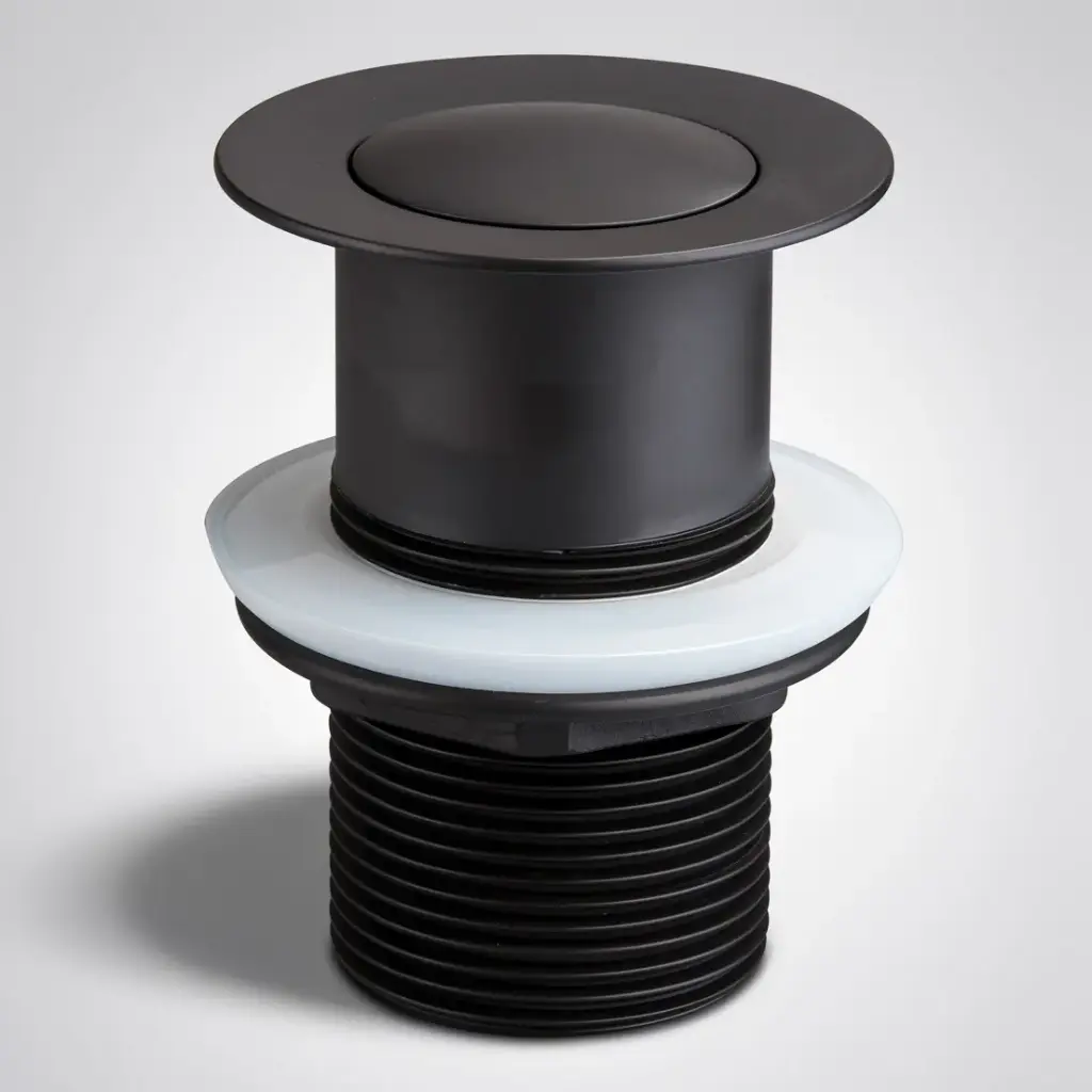 32/40mm Matt Black Solid Brass Basin Pop Up Waste NO Overflow