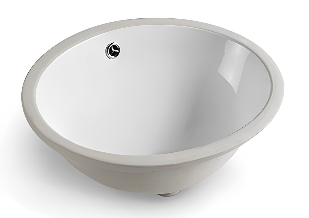 [55513] 340*340*200mm Gloss White Elipps Fine Ceramic Under Counter Basin With Overflow,32mm Waste