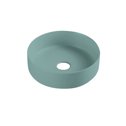 346*346*114mm Above Counter Basin Matte Green Fine Ceramic Waste: 32mm Non Overflow