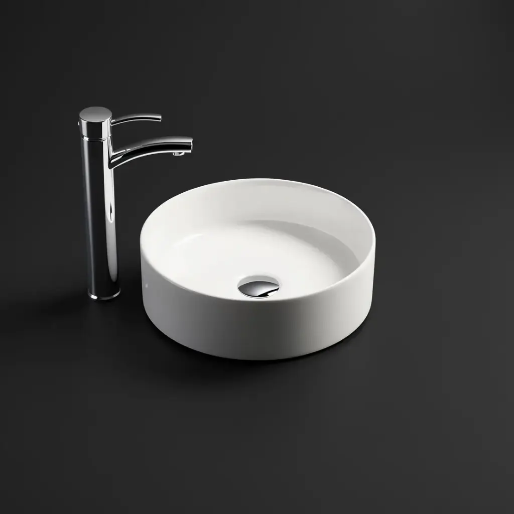 350*350*110mm Gloss White Olley Fine Ceramic Above Counter Basin No Overflow,32mm Waste