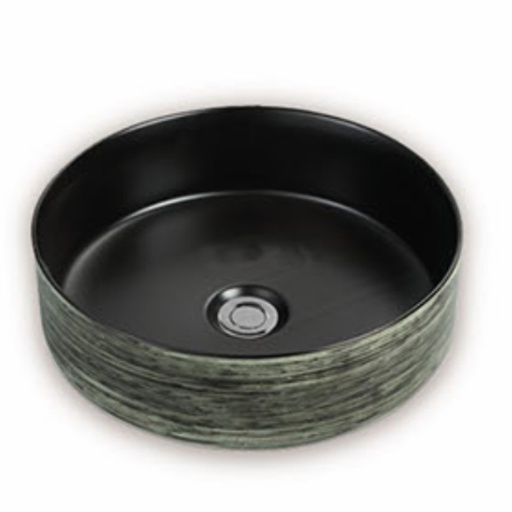 355*355*115mm Above Counter Matte Black inside, Silky Green outside Waste: 32mm Non Overflow