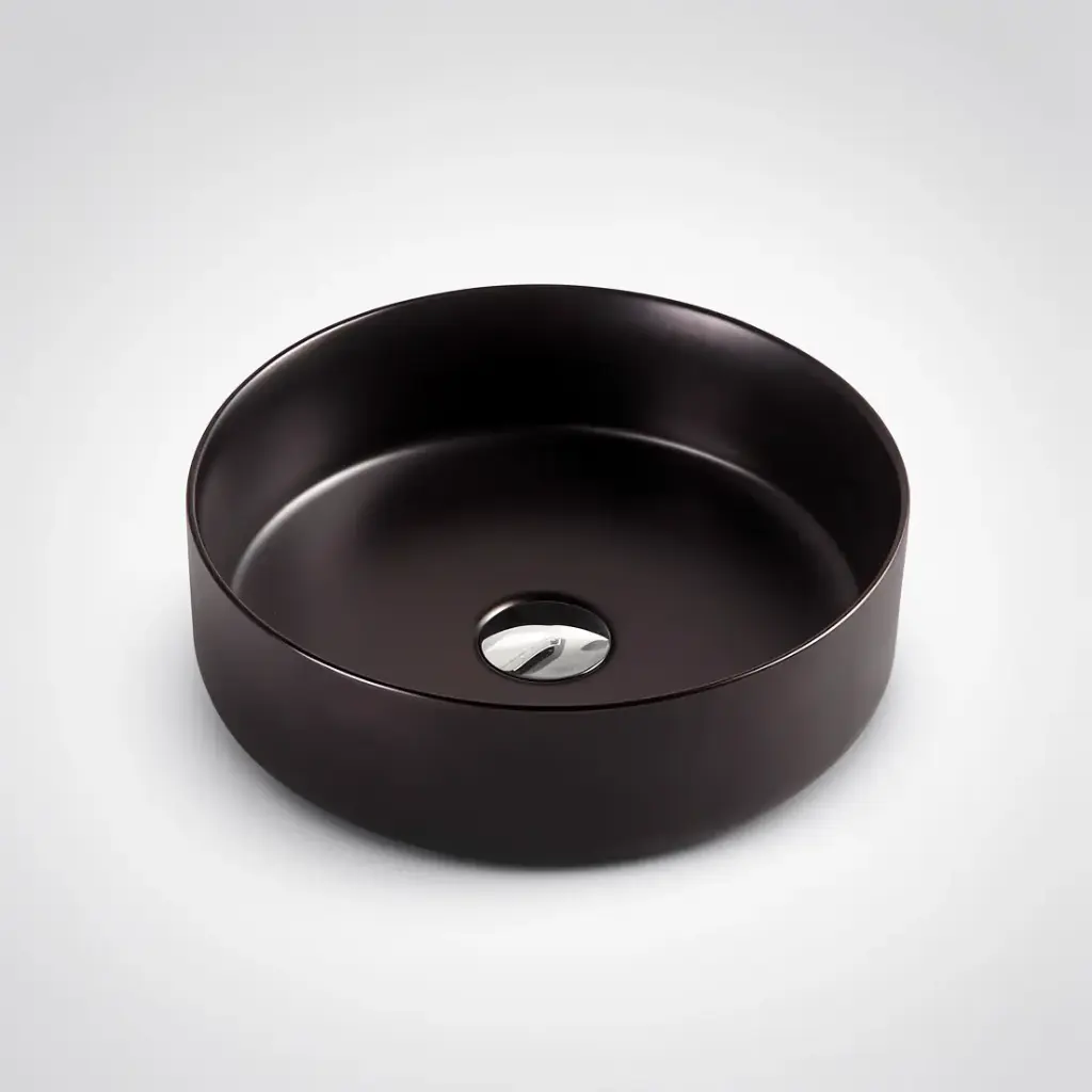 355*355*120mm Sasso Matt Black Above Counter Round Basin