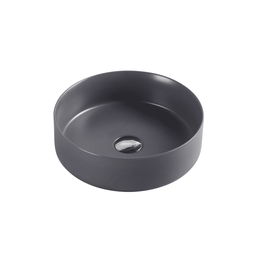 [50051] 355*355*120mm Sasso Nero Grey Above Counter Round Basin