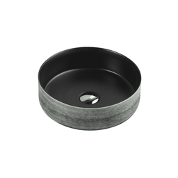 355*355*120mm Sasso Touchline Black Above Counter Round Basin