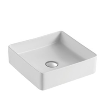 360*360*110mm Above Counter Basin Matte White Fine Ceramic Waste: 32mm Non Overflow