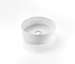 360*360*115mm Gloss White Round Above Counter Basin Non Overflow