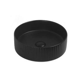 360*360*115mm Matte Black Round Above Counter Basin Non Overflow