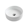 [50016] 360*360*120mm Cora Above Counter Fluted Matt White Circle Basin (New Arrival)