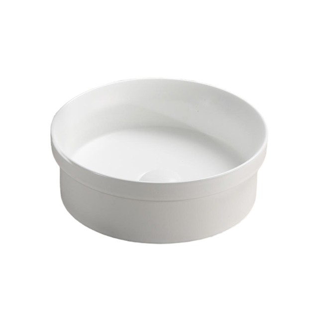 [55525] 365*365*125mm Matte White Olley Fine Ceramic Insert Art Basins No Overflow,32mm Waste
