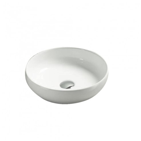 370*370*110mm Above Counter Basin Gloss White Fine Ceramic Waste:32mm Non Overflow
