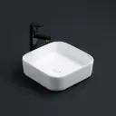 370*370*113mm Gloss White Kliff Fine Ceramic Above Counter Basin No Overflow,32mm Waste