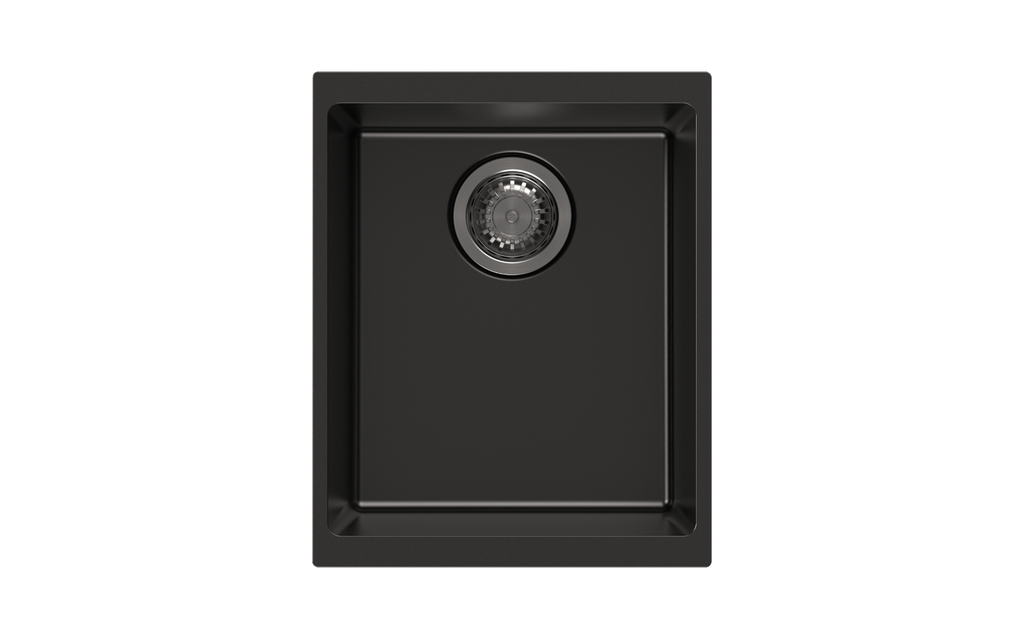 370*460*200mm Carysil Black Single Bowl Granite Kitchen/Laundry Sink Top/Flush/Under Mount