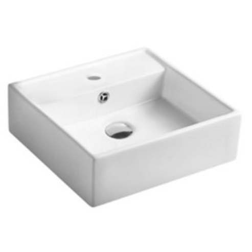 380*380*120mm Wall Hung / Above Counter Gloss White Fine Ceramic Waste: 32mm Overflow Pre cut stone top ：YES