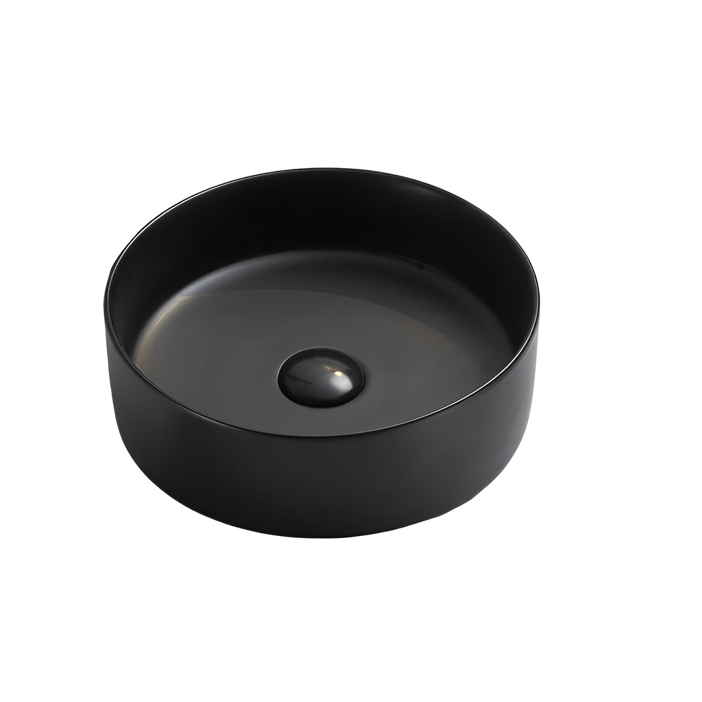 [55469] 395*395*115mm Matte Black Olley Fine Ceramic Above Counter Basin No Overflow,32mm Waste