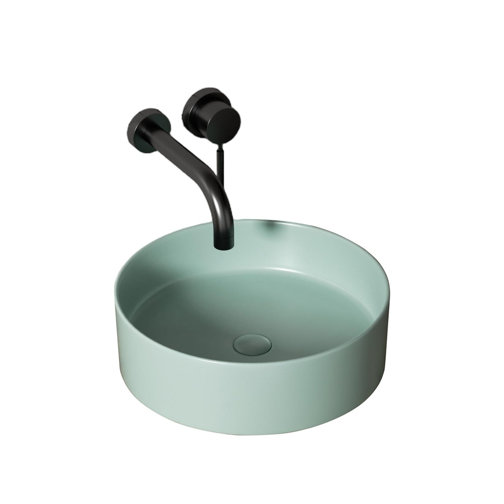 [55473] 395*395*115mm Matte Mint Green Olley Fine Ceramic Above Counter Basin No Overflow,32mm Waste