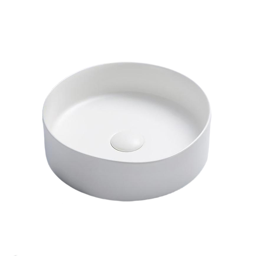 [55472] 395*395*115mm Matte White Olley Fine Ceramic Above Counter Basin No Overflow,32mm Waste