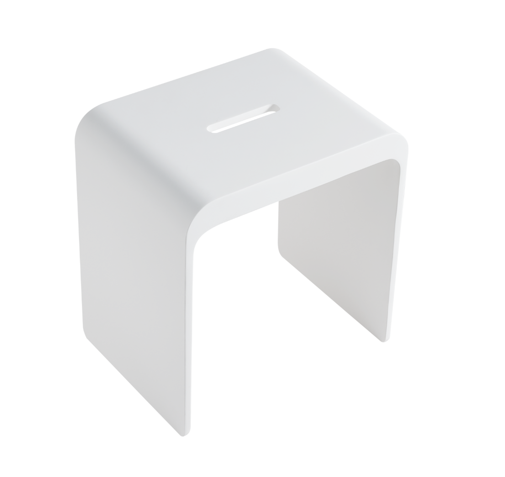 400X300X430mm Matt White Chasey Solid Surface Stone Bath Stool