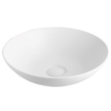 405*405*130mm Above Counter Basin Matte White Fine Ceramic Waste: 32mm Non Overflow