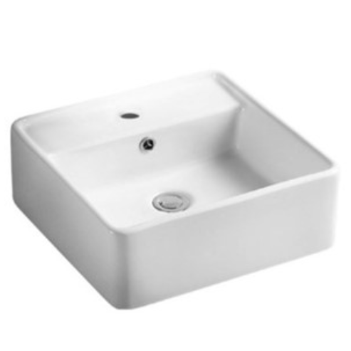 405*405*150mm Wall Hung / Above Counter Gloss White Fine Ceramic Waste: 32mm Overflow Pre cut stone top ：YES