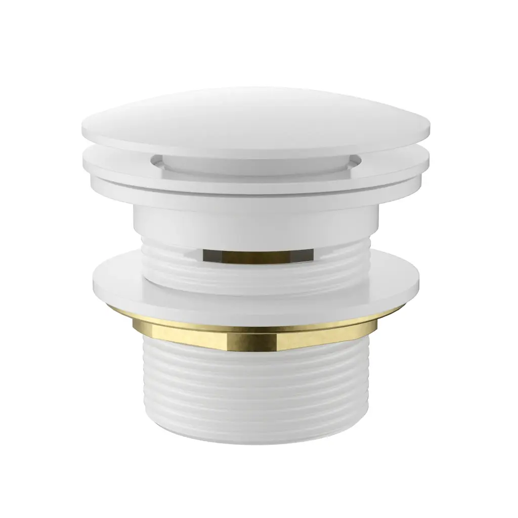 40mm Bath Pop-Up Plug With Removabel Waste With Overflow Gloss White