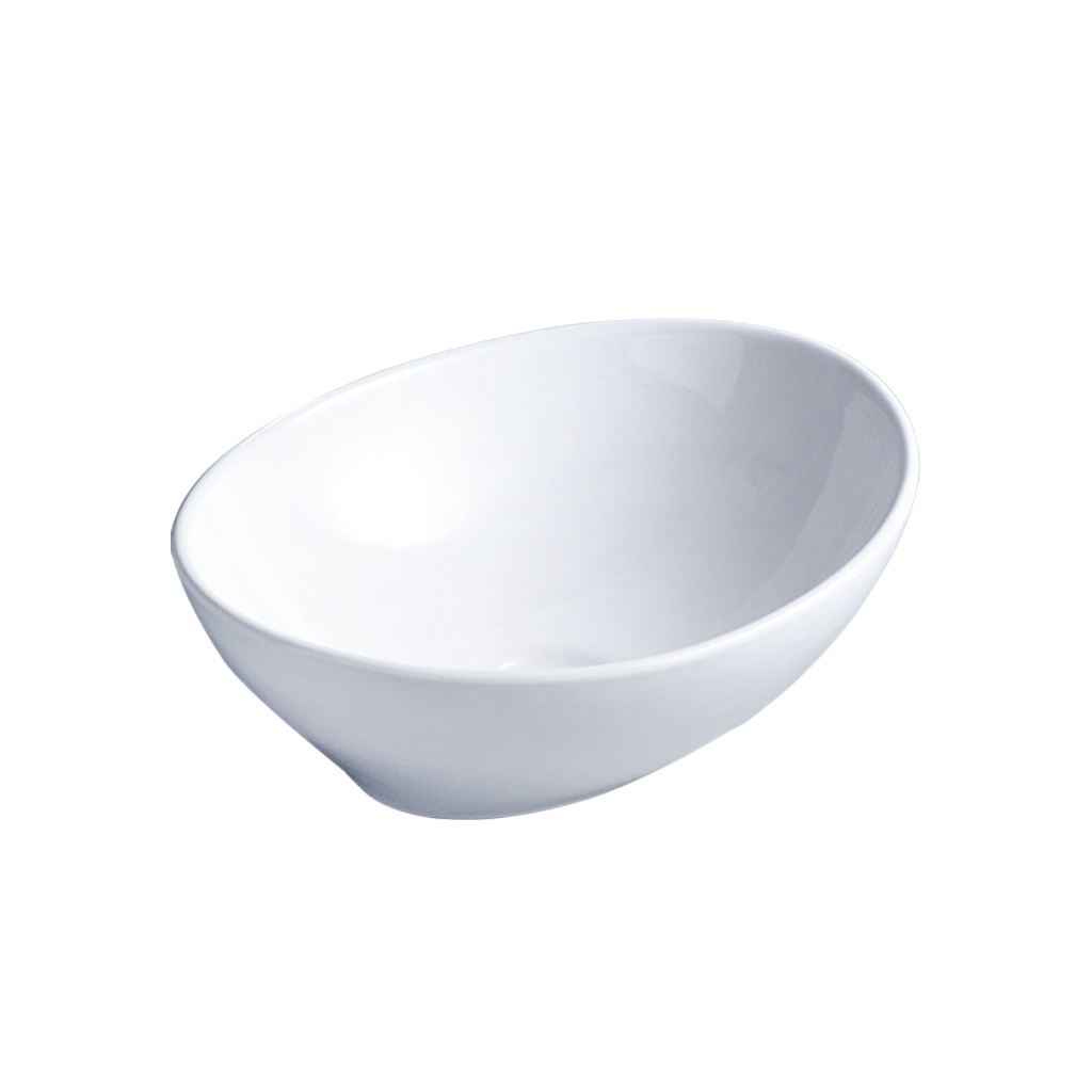 410*340*145mm Oval Gloss White Ceramic Above Counter Basin Non-overflow