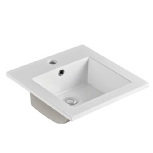 410*410*175mm Insert Basin Gloss White Fine Ceramic Waste: 32mm Overflow