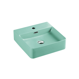 420*420*120mm Wall Hung Square Antique Green Basin With Mixer Hole