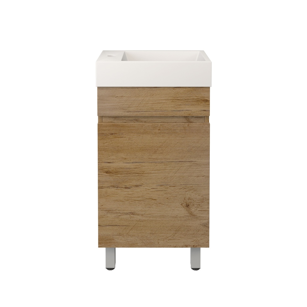 420X250X500mm Camden Modern Free Standing Cabinet Prime Oak,Soft Closing Finger Pull Doors