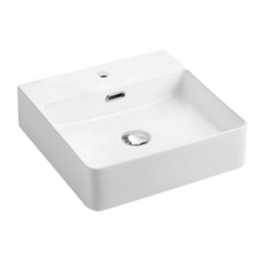 425*425*130mm Wall Hung / Above Counter Matte White Fine Ceramic Waste: 32mm Overflow