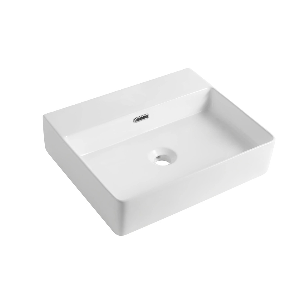 [55503] 427*417*125mm Gloss White Kliff Fine Ceramic Wall Hung/Above Counter Basin Tap Hole With Overflow,32mm Waste,No Tap Hole