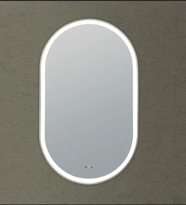 450(W)*900mm(H) Gun Metal Ellips Framed LED Mirror