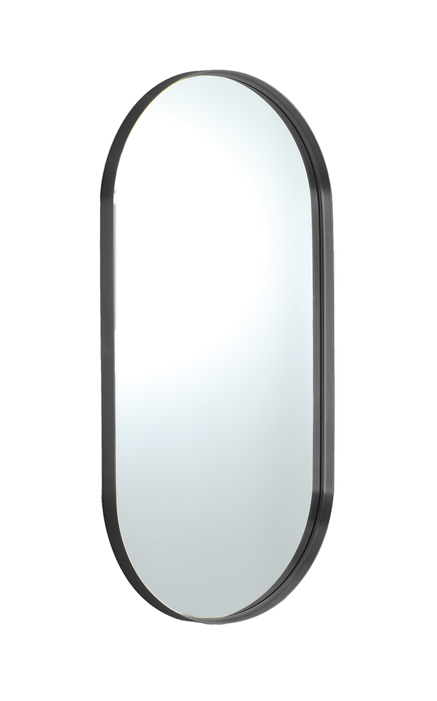 450X1200X35mm Gun Metal Ellips Frame Mirror