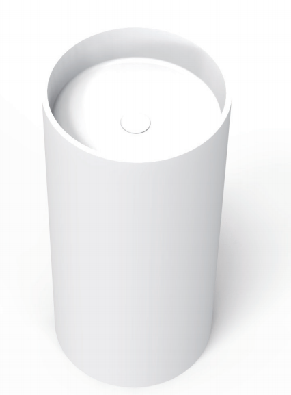 [55409] 450X450X900mm Matt White Olley Solid Surface Stone Pedestal Basin None Overflow 32mm Waste