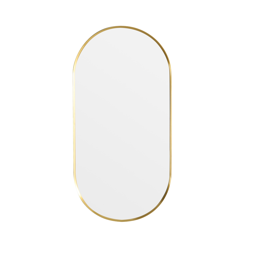 450X900X35mm Brushed Gold Ellips Frame Mirror