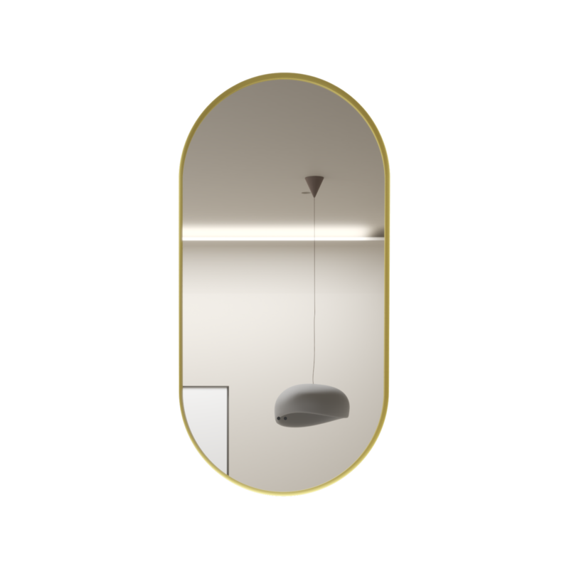 450×900mm Brushed Gold Framed Oval 3 Color Backlit LED Mirror With Touchless Sensor Switch