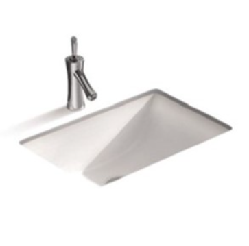 455x325x180mm Under Counter Basin Gloss White Fine Ceramic Waste: 32mm Overflow