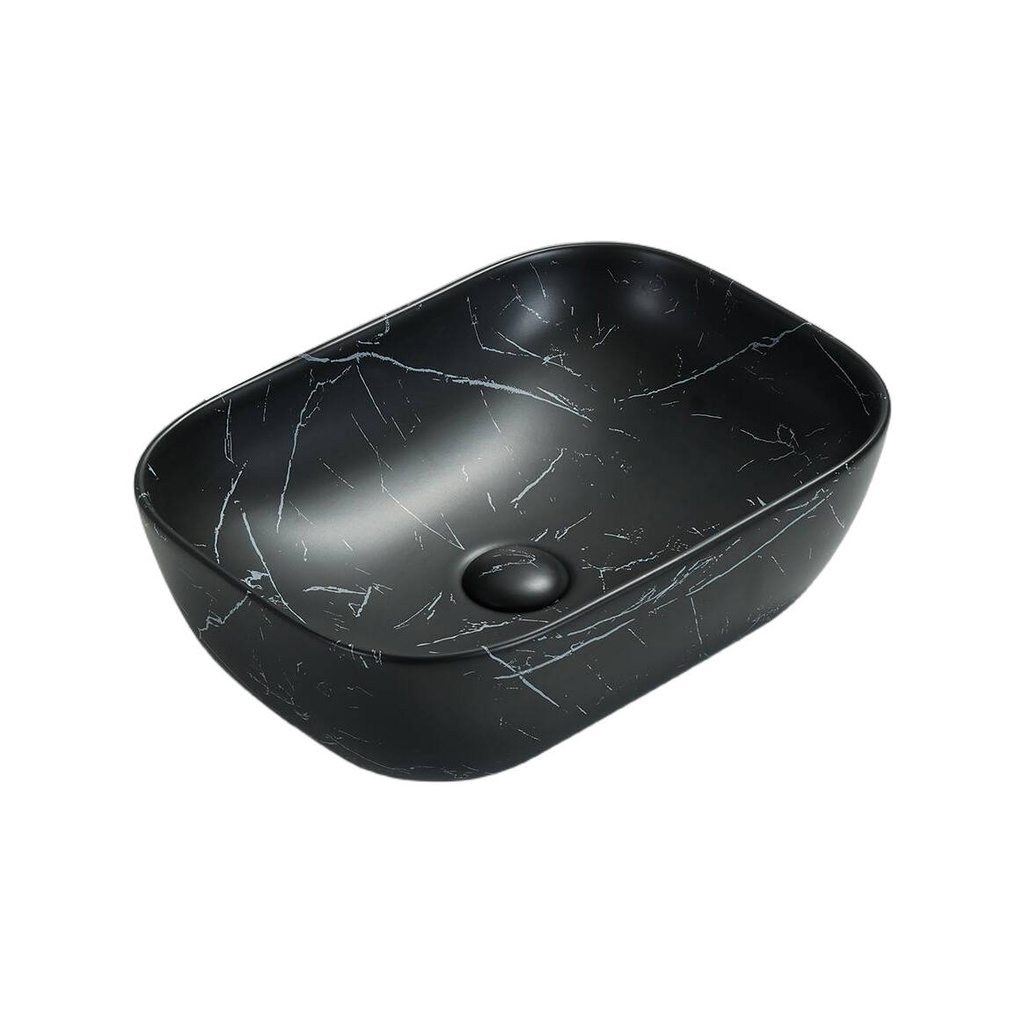 460*325*137mm Matt Marble Black Ellips Fine Ceramic Above Counter Basins Non Overflow,32mm Waste