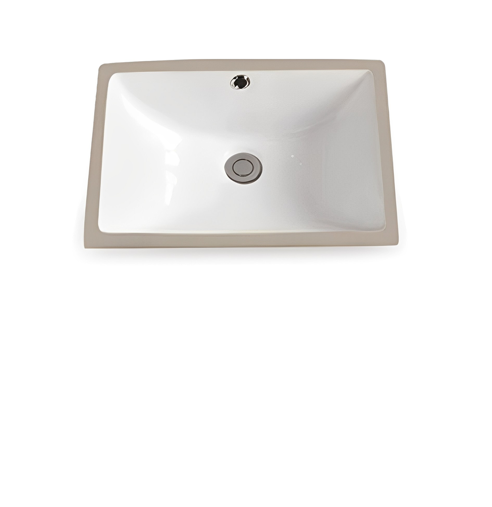 460*335*190mm Gloss White Crete Fine Ceramic Under Counter Basin With Overflow,32mm Waste
