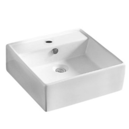 460*460*150mm Wall Hung / Above Counter Gloss White Fine Ceramic Waste: 32mm Overflow