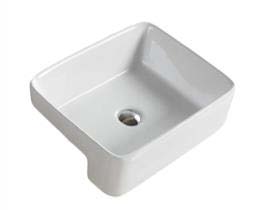 480*370*130mm Semi Recess Basin Gloss White Fine Ceramic