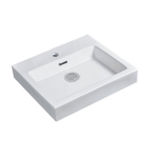 485*440*130mm Insert Basin Gloss White Fine Ceramic Waste: 32mm Overflow